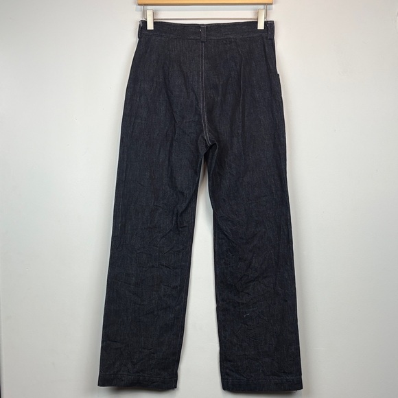 Mindful Wardrobe High-Rise Button-Fly Jeans Dark Indigo | Workwear Minimalist - Picture 3 of 14